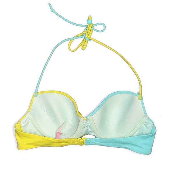 Victoria's Secret Neon Color Block Bikini Top Size 34A - Picture 2 of 5
